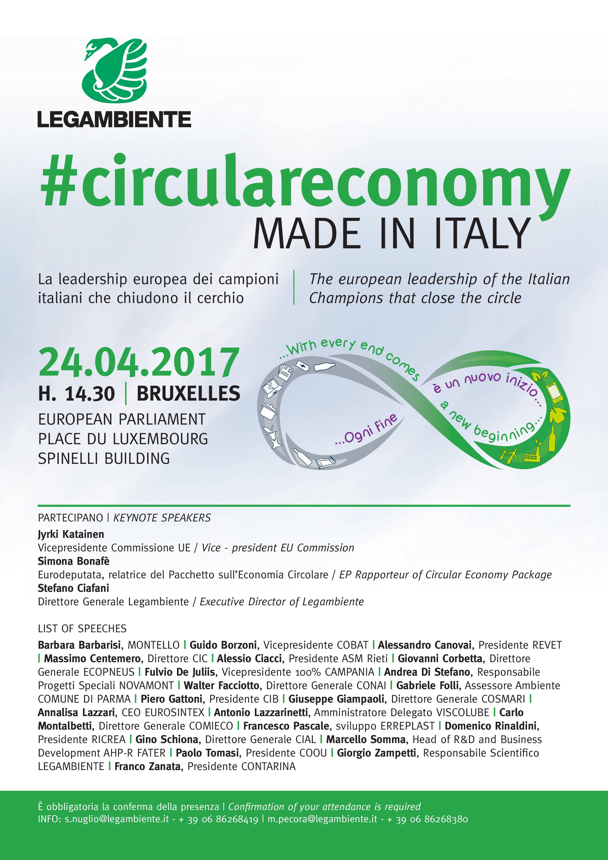 #circulareconomy made in Italy SPEECH LIST